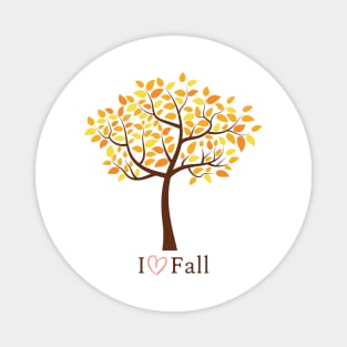 I Love Fall Autumn Design Magnet